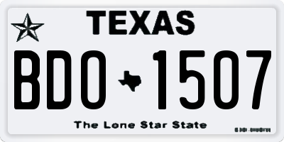 TX license plate BDO1507