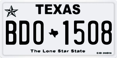 TX license plate BDO1508