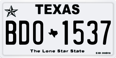 TX license plate BDO1537