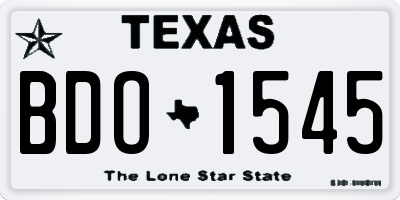 TX license plate BDO1545