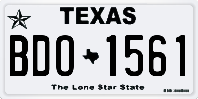 TX license plate BDO1561