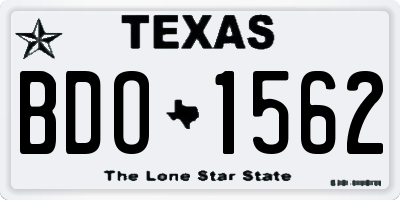 TX license plate BDO1562