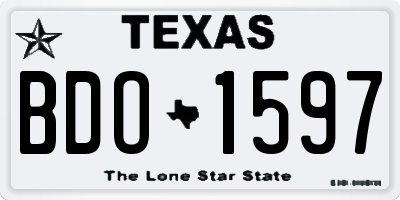 TX license plate BDO1597