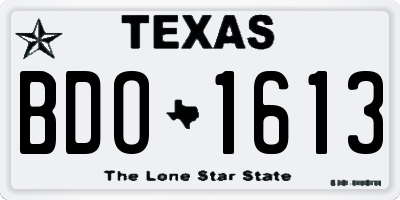 TX license plate BDO1613
