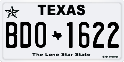TX license plate BDO1622