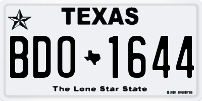 TX license plate BDO1644