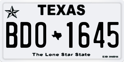 TX license plate BDO1645