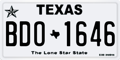 TX license plate BDO1646