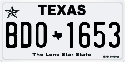 TX license plate BDO1653