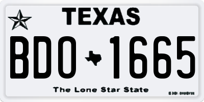 TX license plate BDO1665