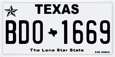 TX license plate BDO1669