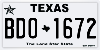 TX license plate BDO1672