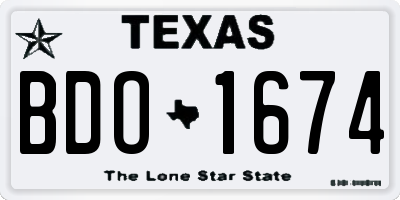 TX license plate BDO1674