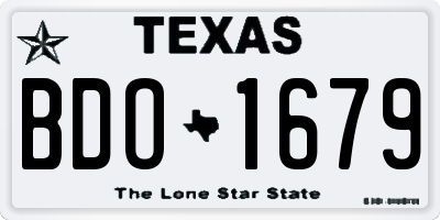 TX license plate BDO1679