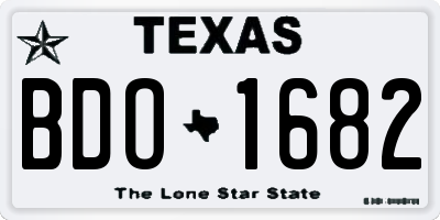TX license plate BDO1682
