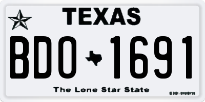 TX license plate BDO1691