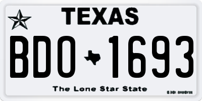 TX license plate BDO1693