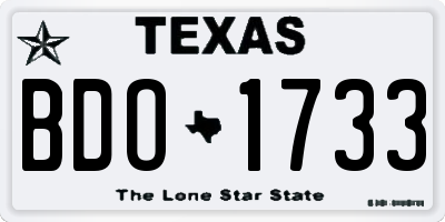 TX license plate BDO1733