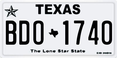 TX license plate BDO1740