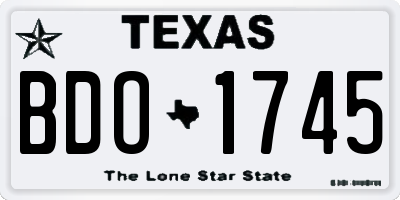 TX license plate BDO1745