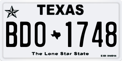 TX license plate BDO1748