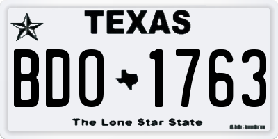 TX license plate BDO1763