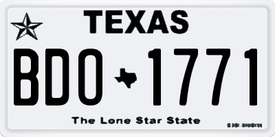 TX license plate BDO1771