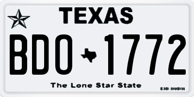 TX license plate BDO1772