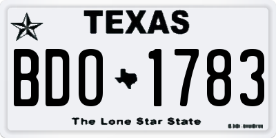 TX license plate BDO1783