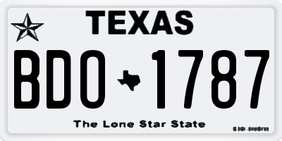 TX license plate BDO1787
