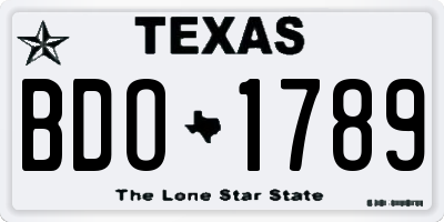 TX license plate BDO1789