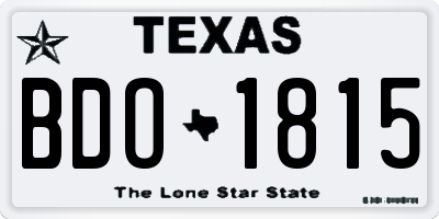 TX license plate BDO1815