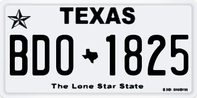 TX license plate BDO1825