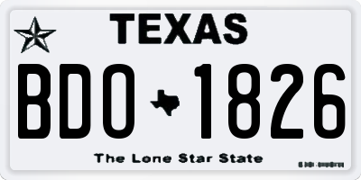 TX license plate BDO1826
