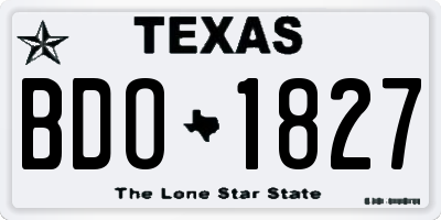 TX license plate BDO1827