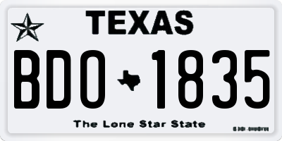 TX license plate BDO1835