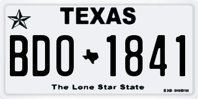 TX license plate BDO1841