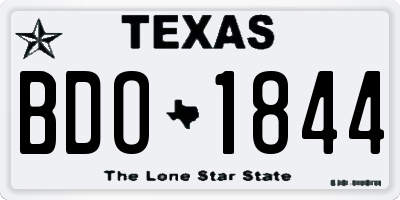 TX license plate BDO1844