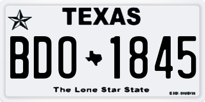 TX license plate BDO1845
