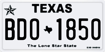 TX license plate BDO1850