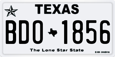 TX license plate BDO1856