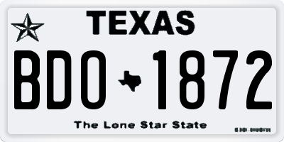 TX license plate BDO1872