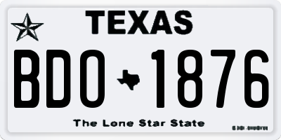 TX license plate BDO1876