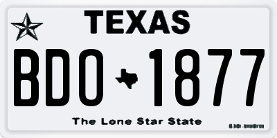 TX license plate BDO1877