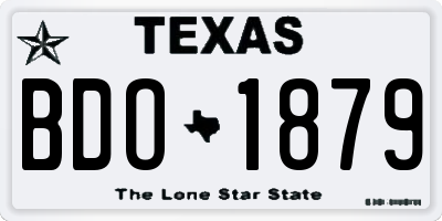 TX license plate BDO1879