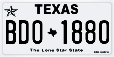 TX license plate BDO1880