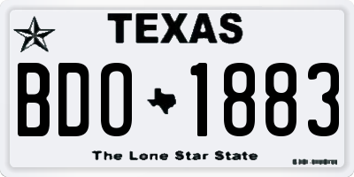 TX license plate BDO1883