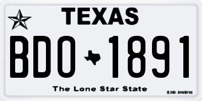 TX license plate BDO1891