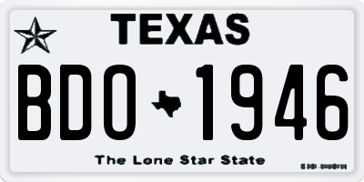 TX license plate BDO1946