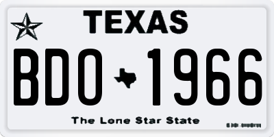 TX license plate BDO1966